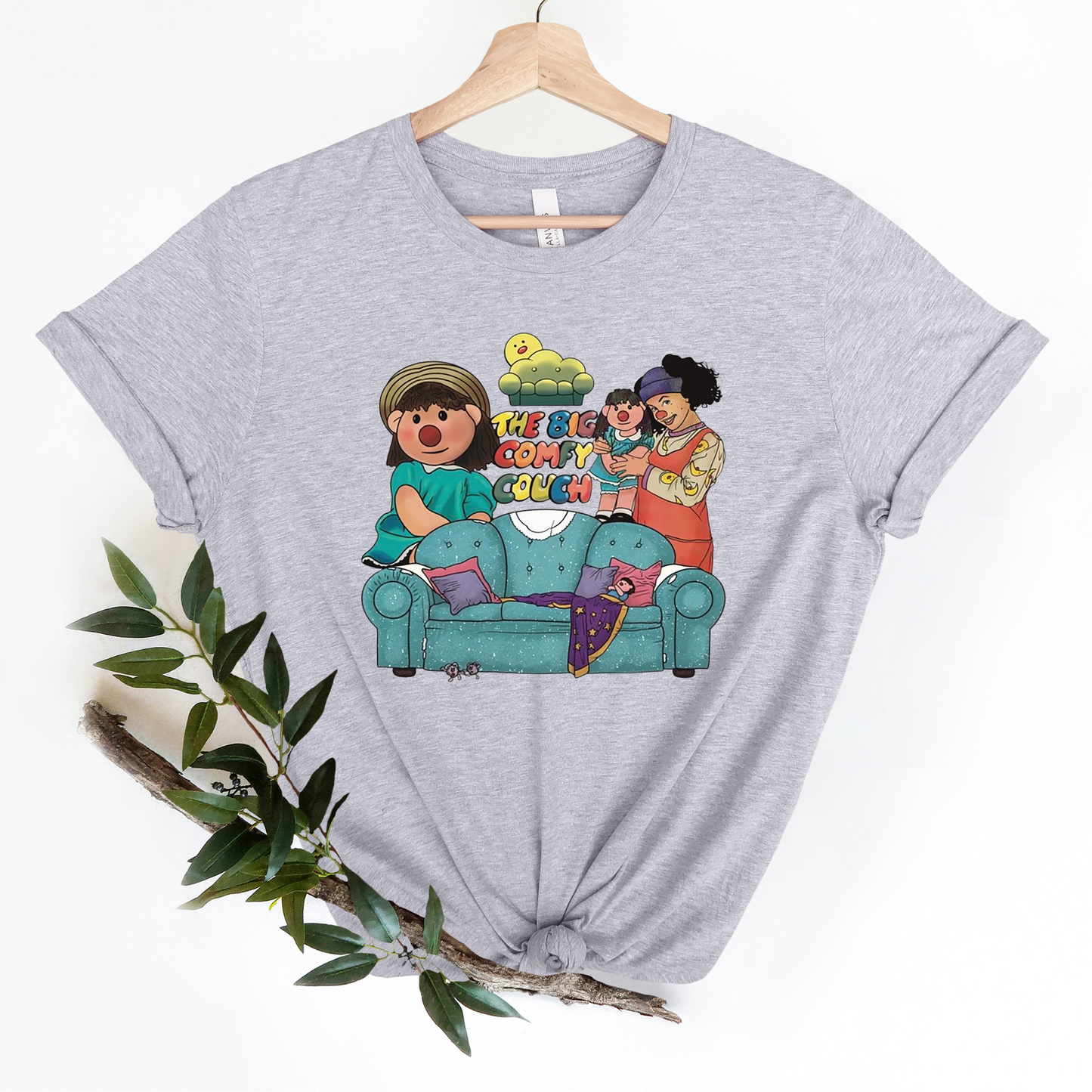 The Big Comfy Couch Athletic Heather Bella + Canvas 3001 Adult T-Shirt