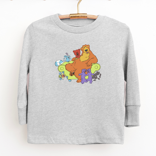 Bear In The Big Blue House Couch Athletic Heather Long Sleeve Toddler T-Shirt