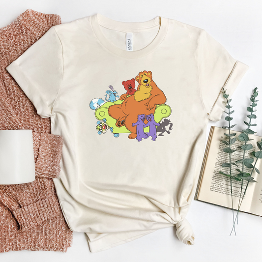 Bear In The Big Blue House Couch Natural Bella + Canvas 3001 Adult Natural T-Shirt 